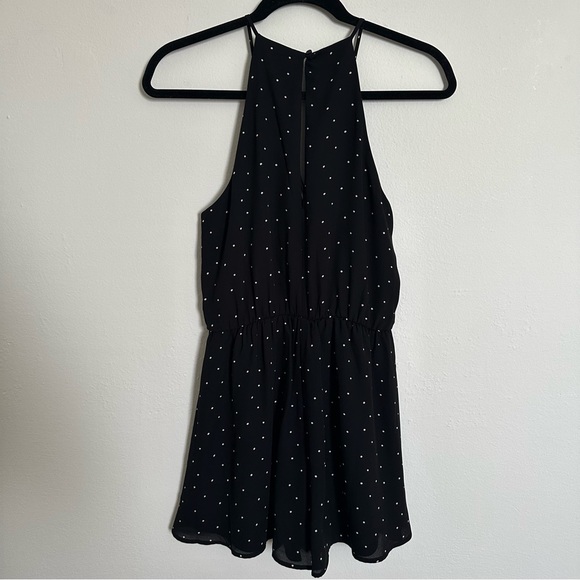 LUSH Black High Neck Romper with White Dots - Picture 3 of 5